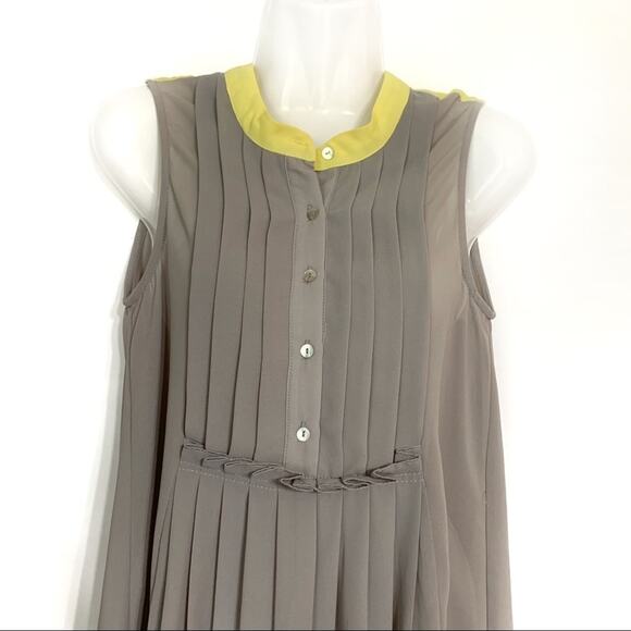 Stitch Fix Papermoon Pleated Tank Top Gray Yellow XS - Picture 3 of 6